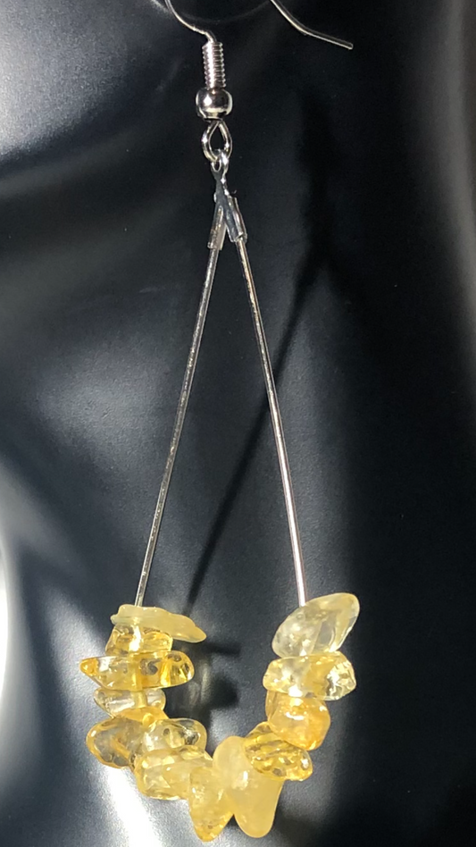 Citrine Gemstone Chip Drop Earrings