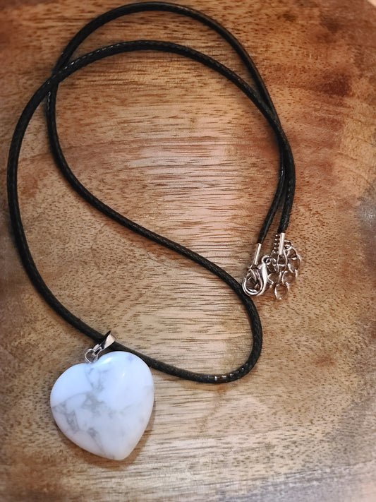 Howlite VDAY Heart Necklace