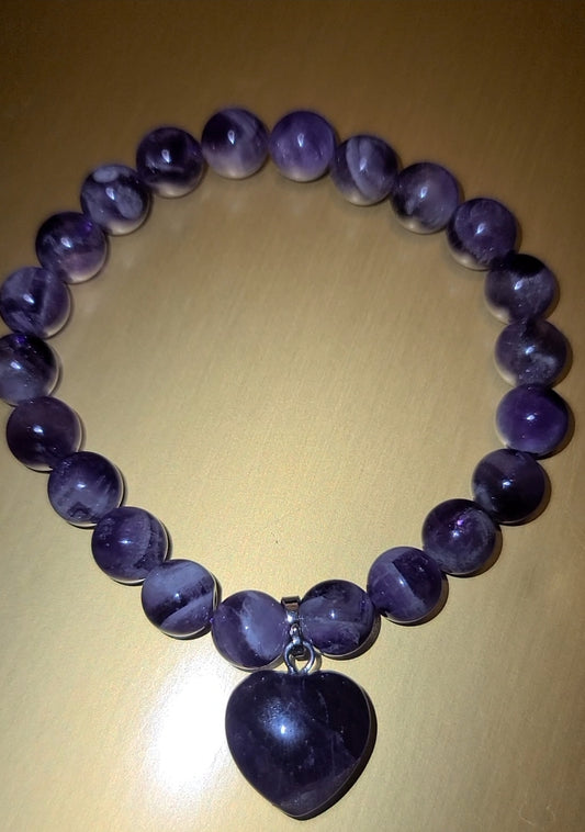 Amethyst VDAY Heart Bracelet