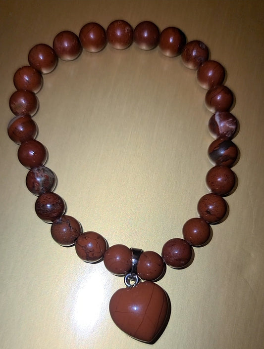 Red Jasper VDAY Heart Bracelet