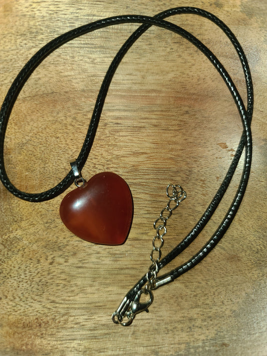 Carnelian VDAY Heart Necklace