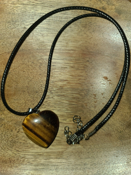 TigersEye VDAY Heart Necklace