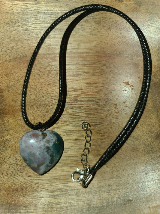 Indian Agate VDAY Heart Necklace