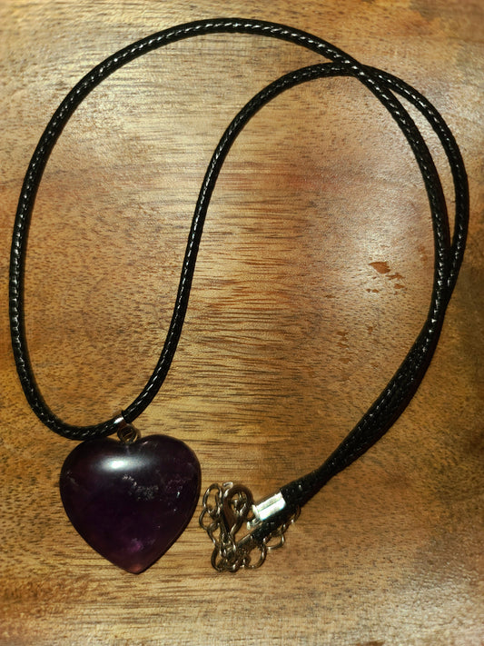 Amethyst VDAY Heart Necklace