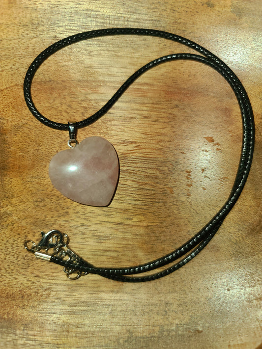 Rose Quartz VDAY Heart Necklace