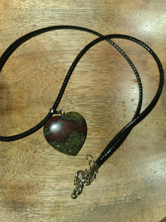 Dragonblood Jasper VDAY Heart Necklace