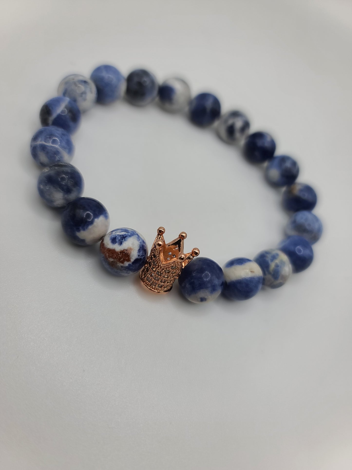 Sodalite Crown Men's Bracelet