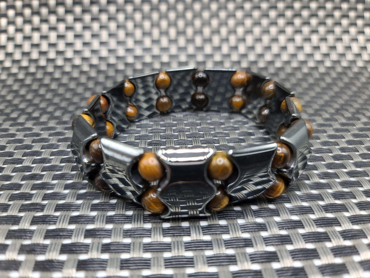 Hematite & TigersEye Abstract Bracelet