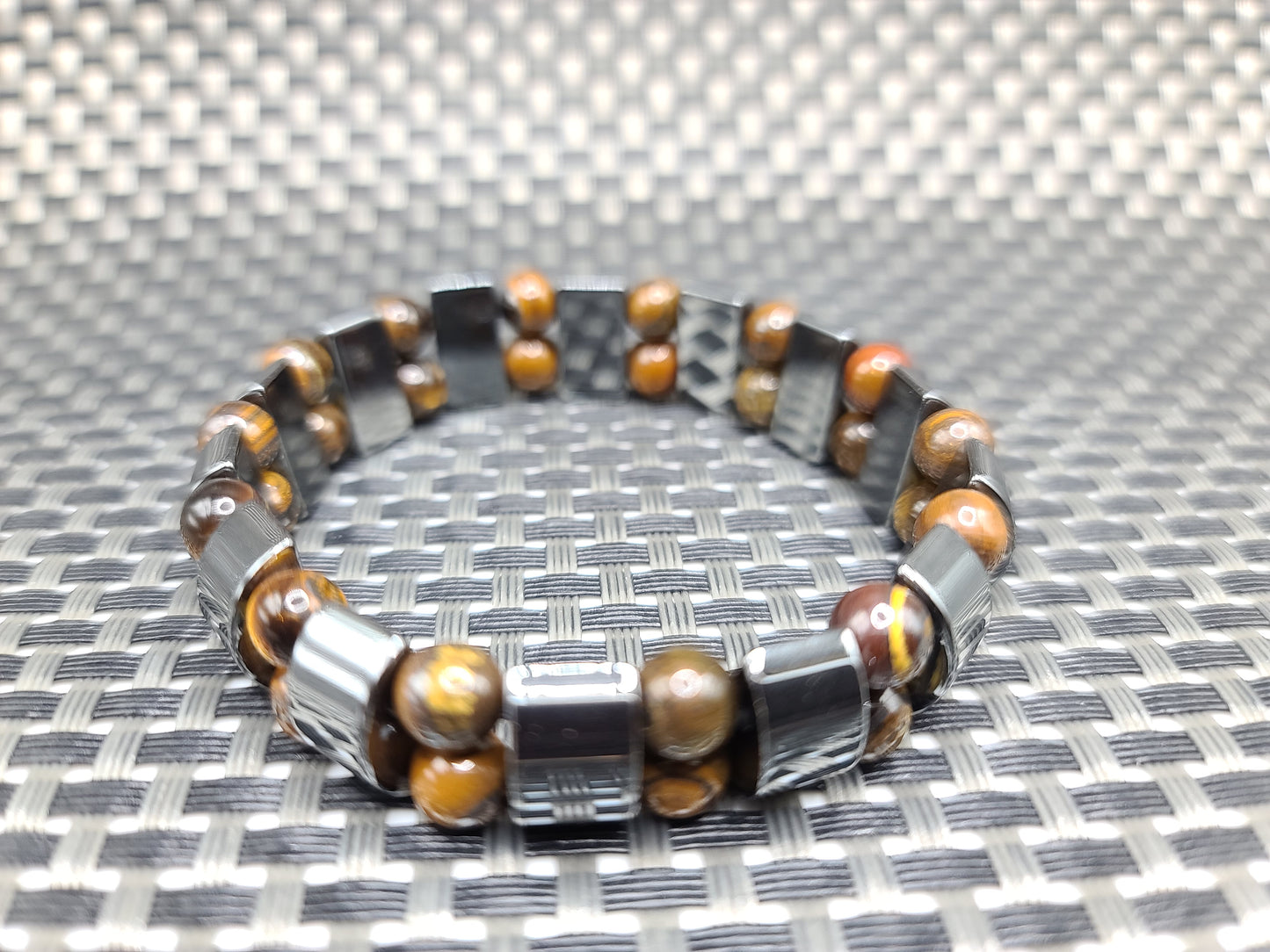 Hematite & TigersEye Rectangle Bracelet