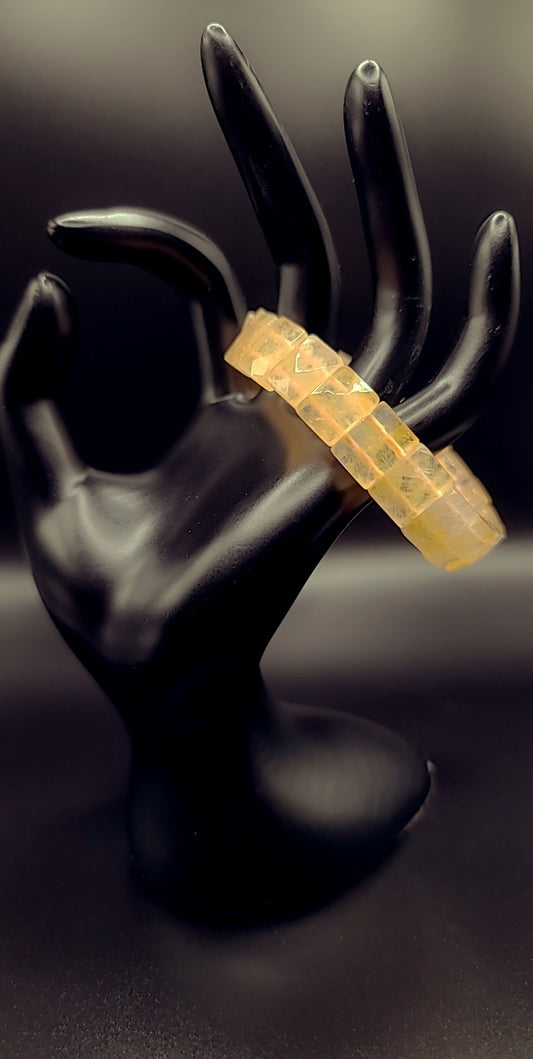 Citrine Rectangle Faceted Cuff Bracelet