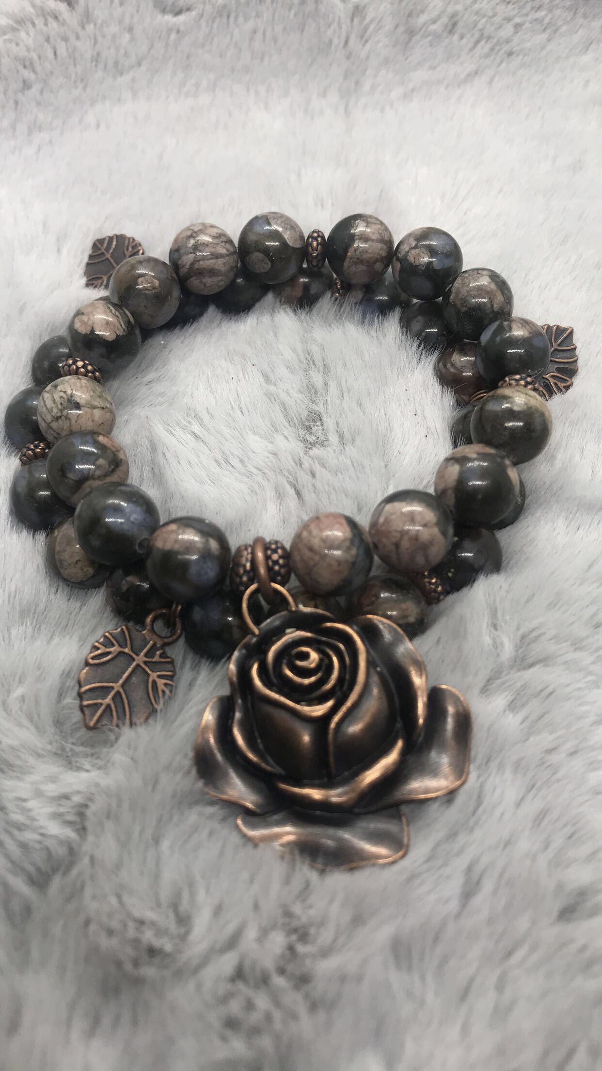 African Opal Jasper Rose Stack