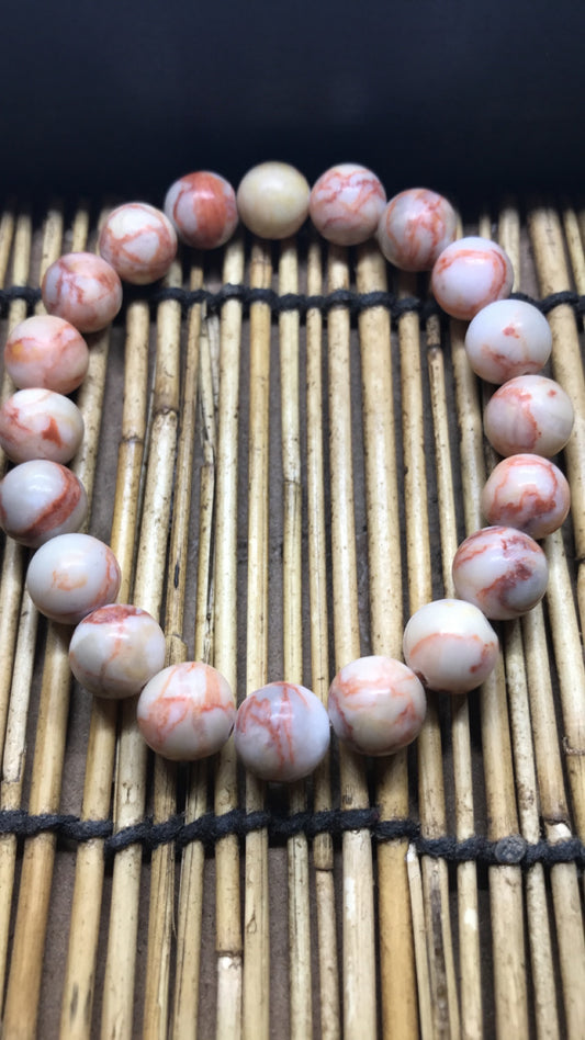 Red NetStone Jasper Beaded Bracelet