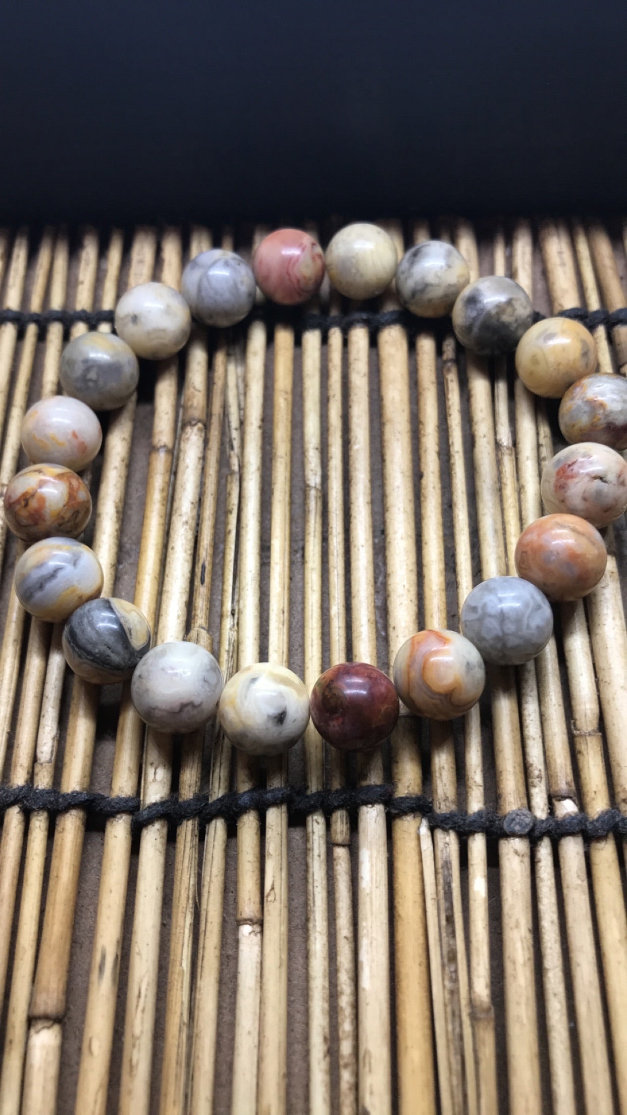 Crazy Lace Agate Beaded Bracelet