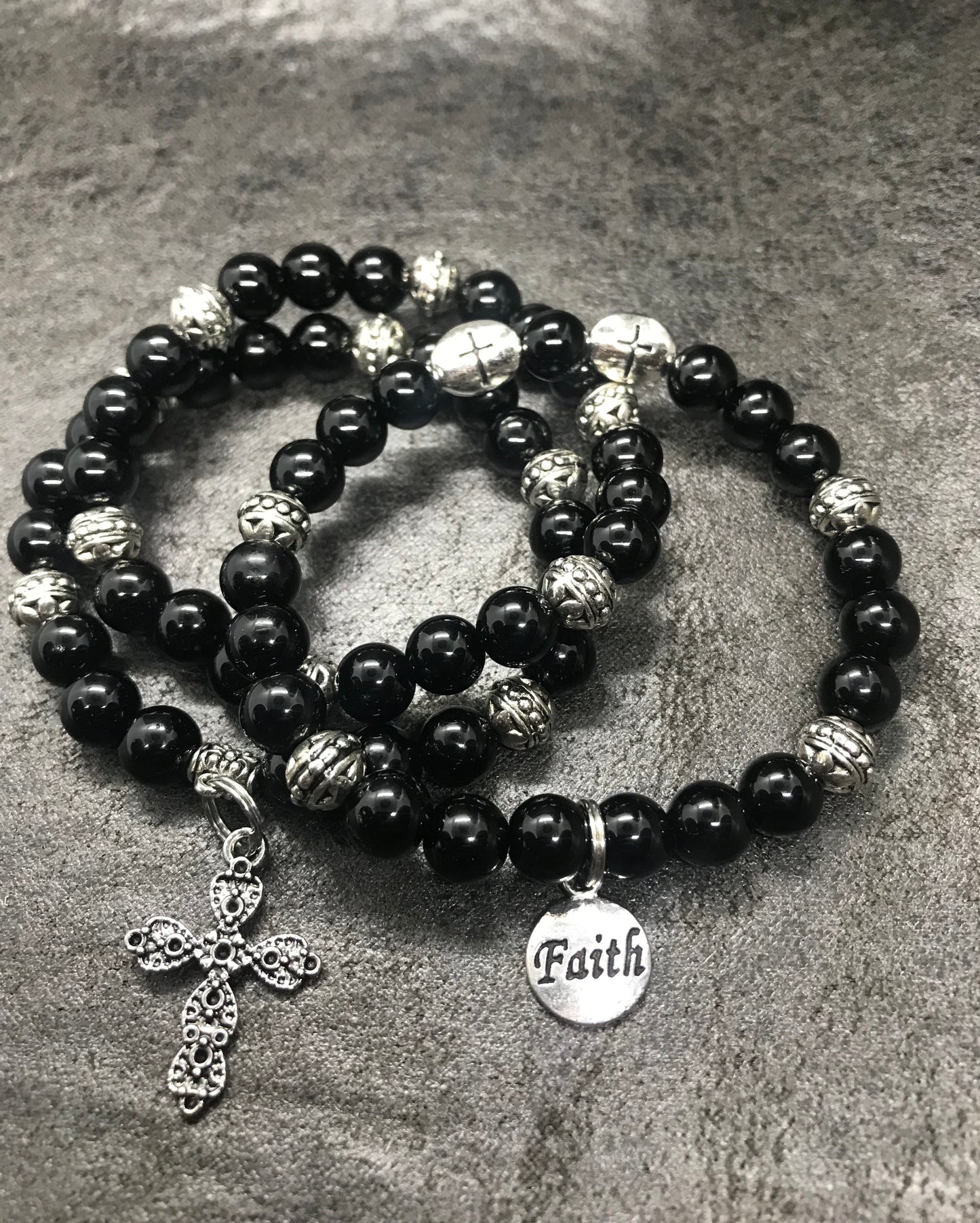 Black Jasper Cross Spiritual Stack