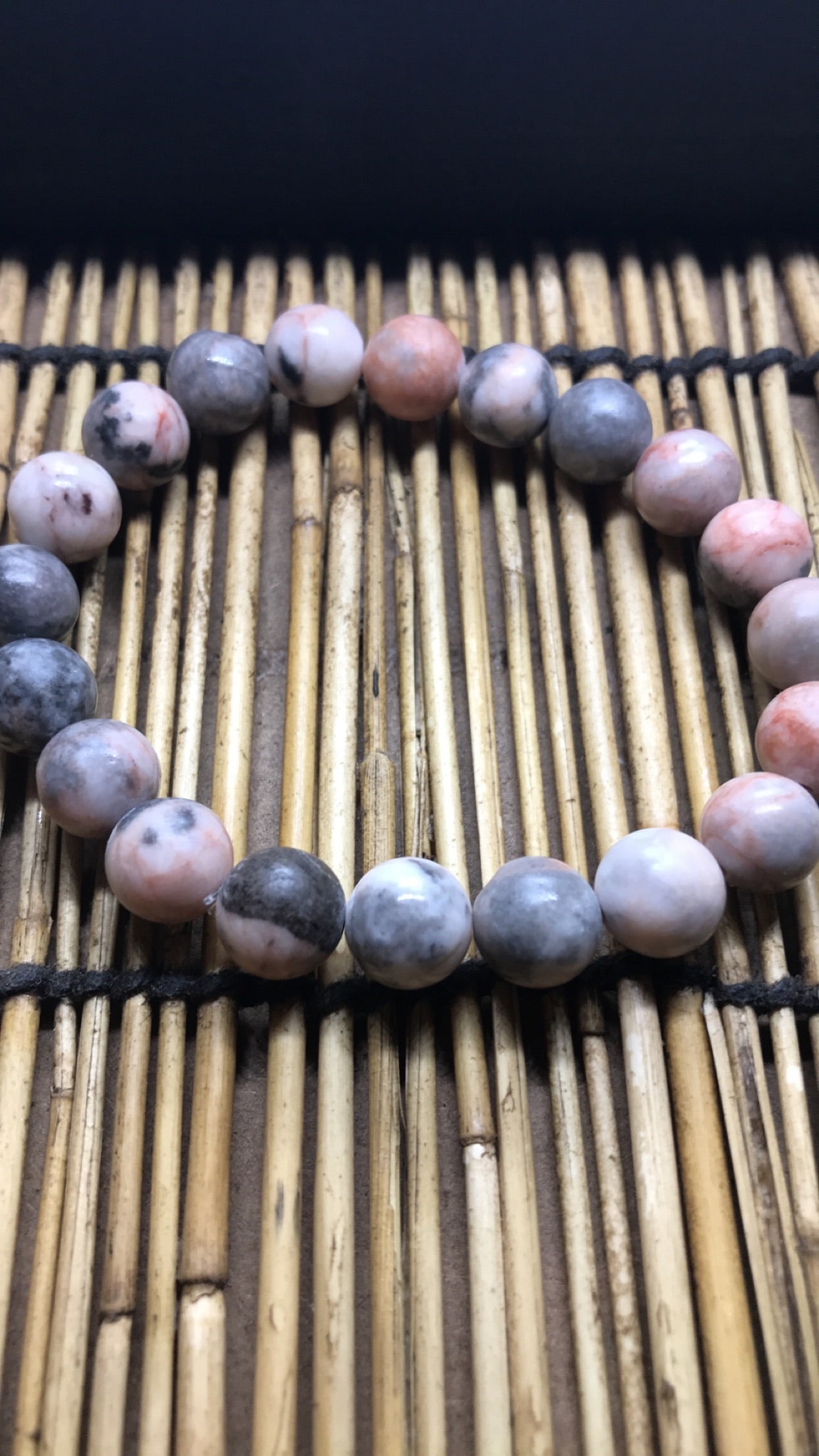 Pink Zebra Jasper Beaded Bracelet