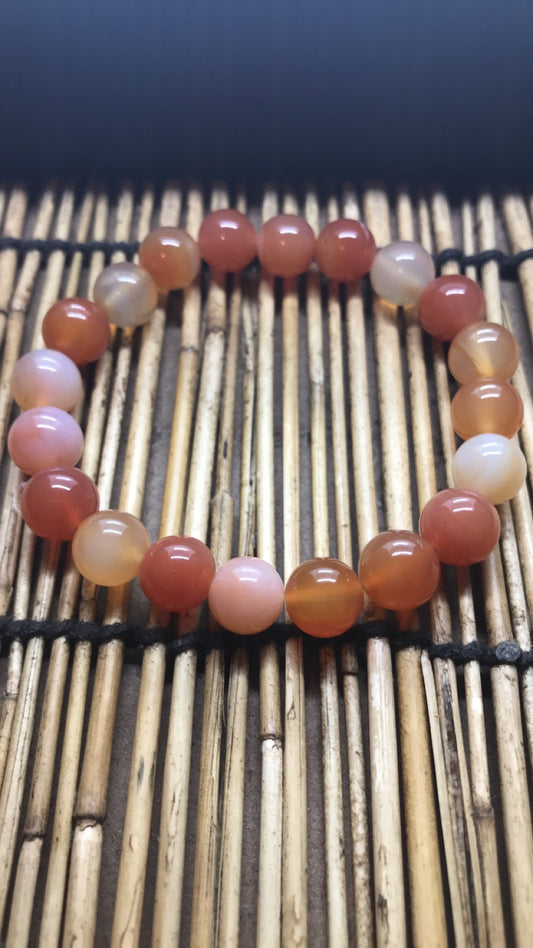 Carnelian Agate Stone Beaded Bracelet