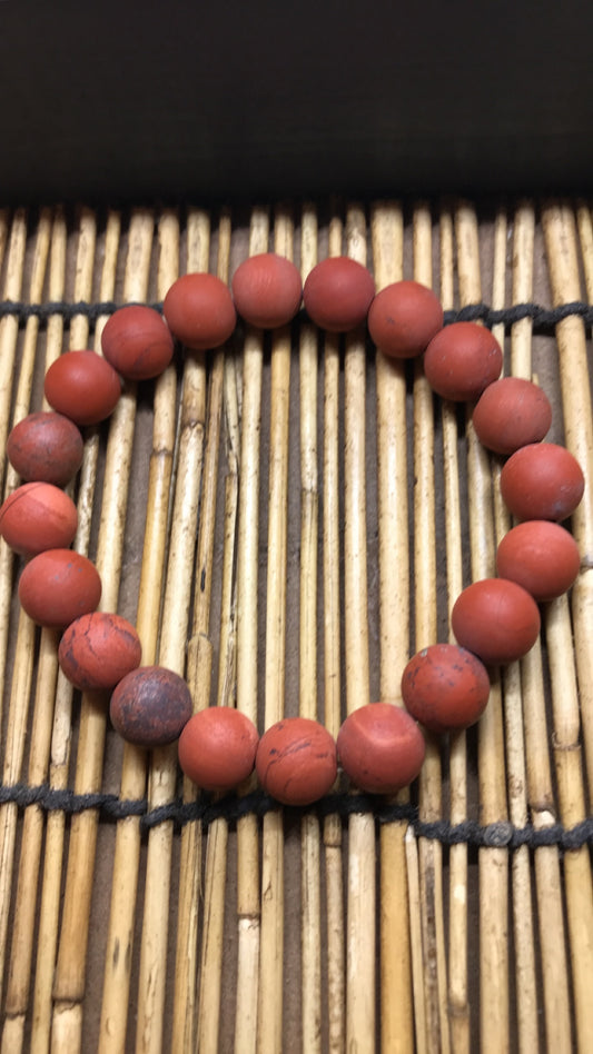 Matte Red Jasper Beaded Bracelet