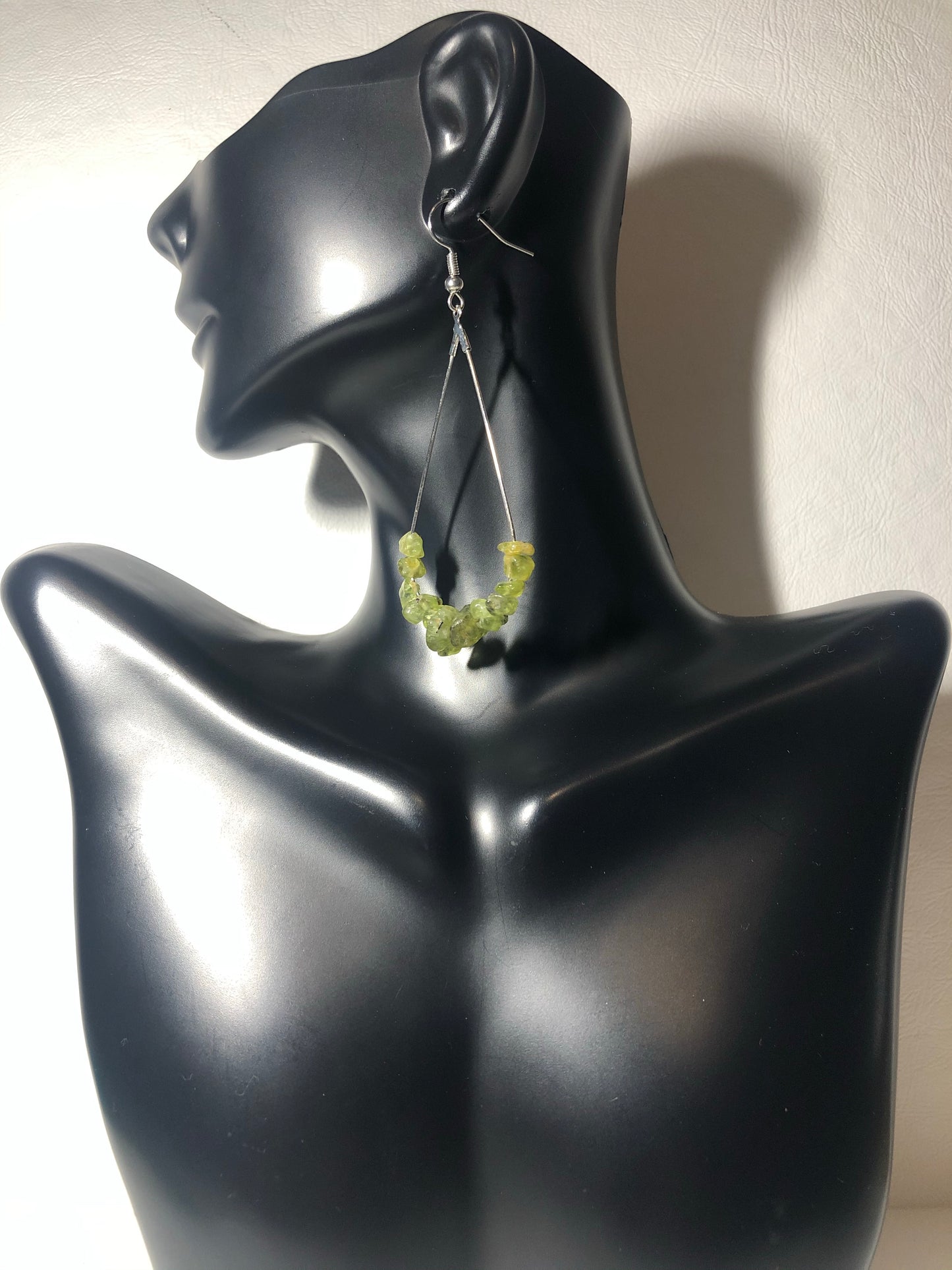 Peridot Gemstone Chip Drop Earrings