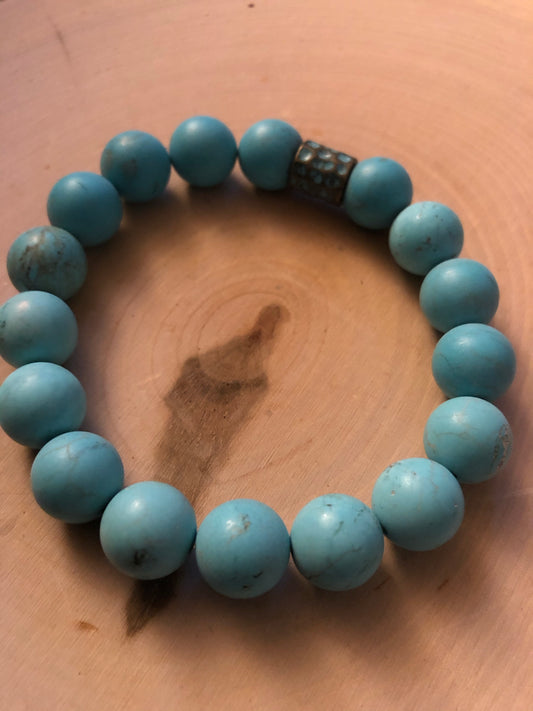 Matte Turquoise Beaded Bracelet