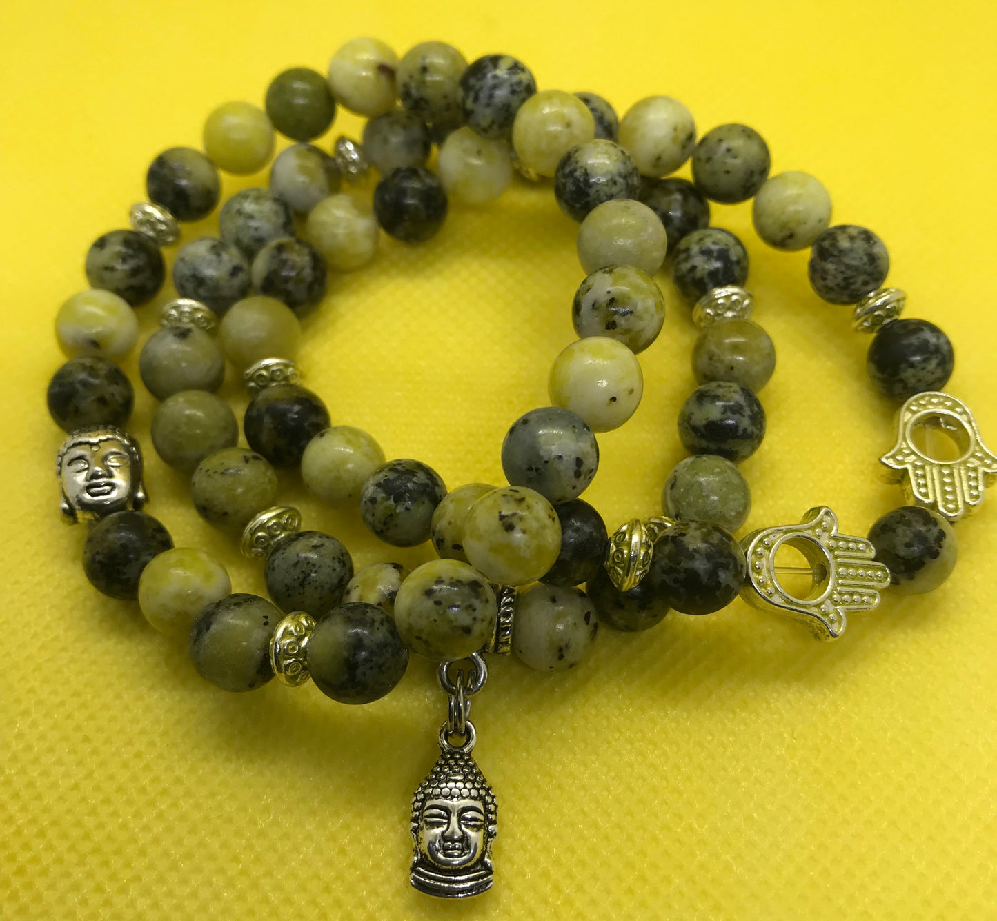 Yellow Turquoise Buddha Hamsa Spiritual Stack