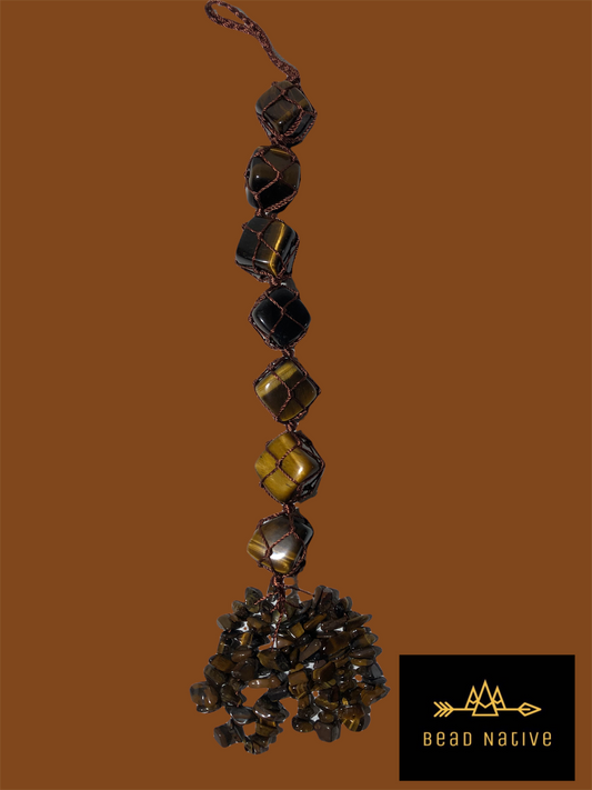 Tigers Eye Beaded Car Charm