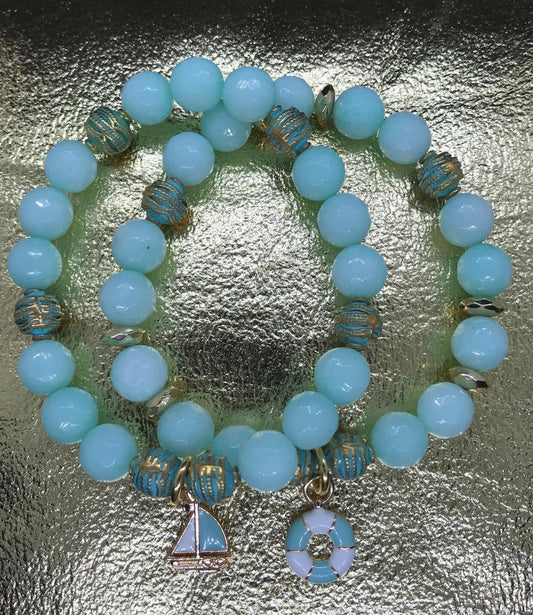 Mint Candy Jade Nautical Double Stack