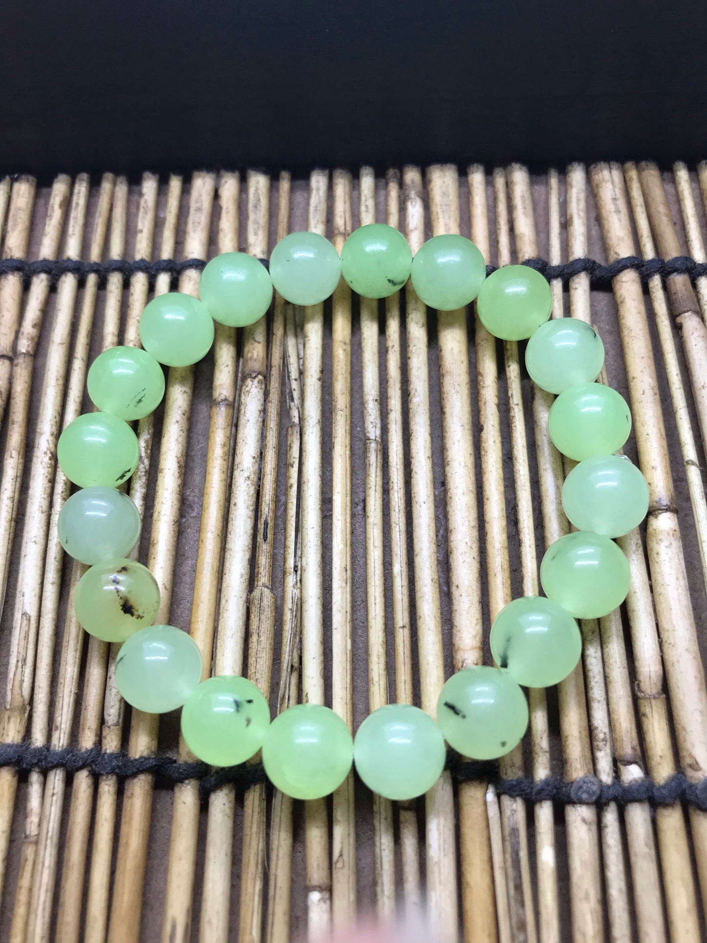 Prehnite Stone Beaded Bracelet