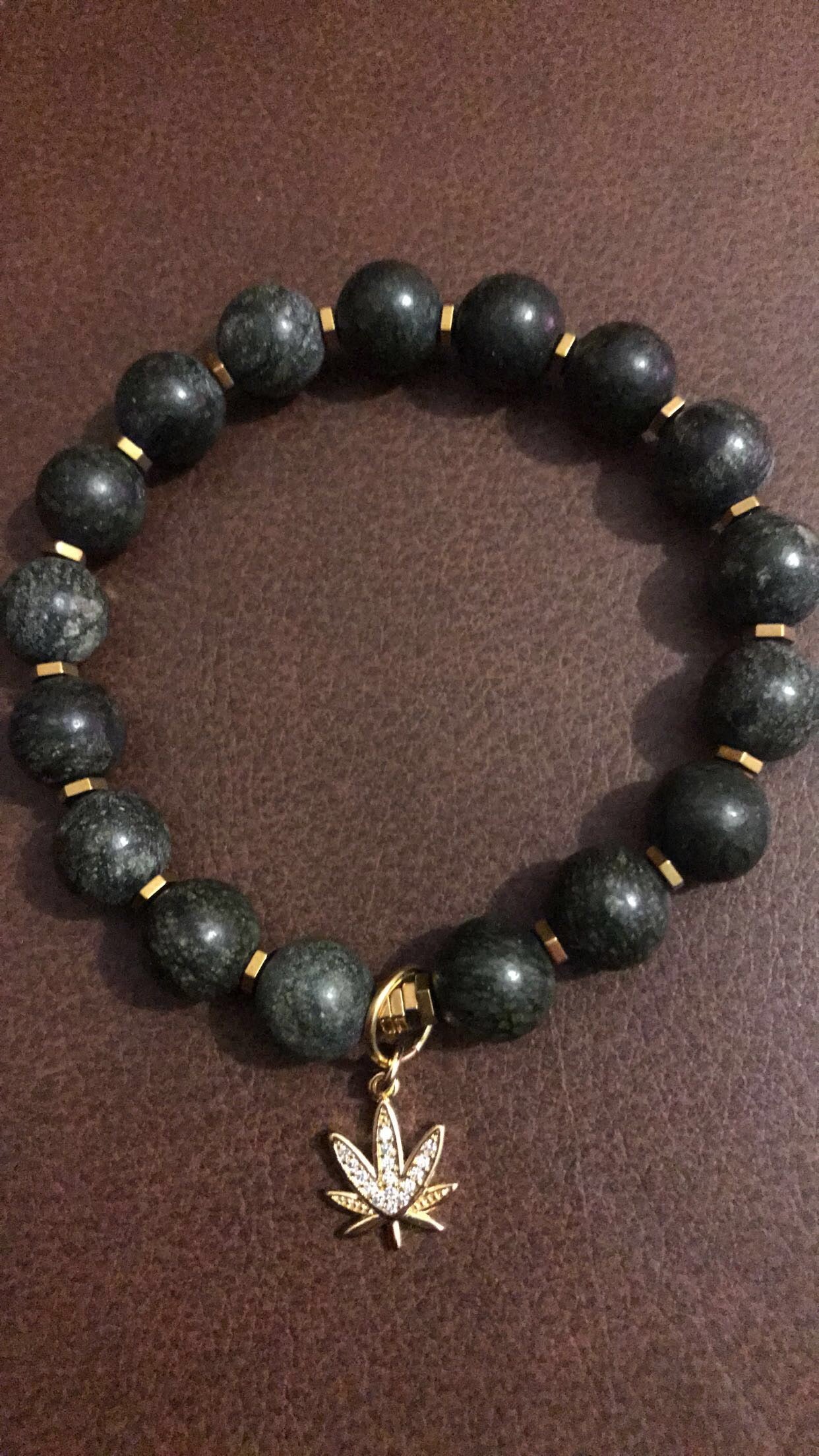 MaryJane Inspired Bracelet - Serpentine - Gold Charm