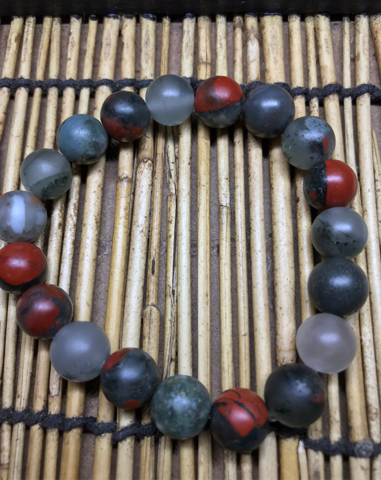 African Bloodstone Stone Bracelet