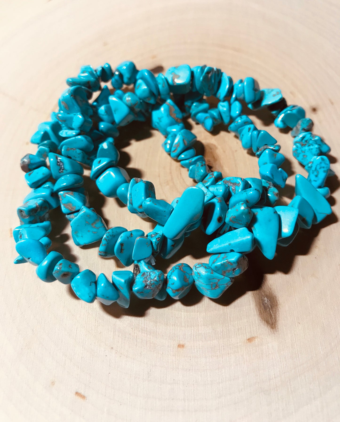 Teal Howlite Chip Bracelet Set