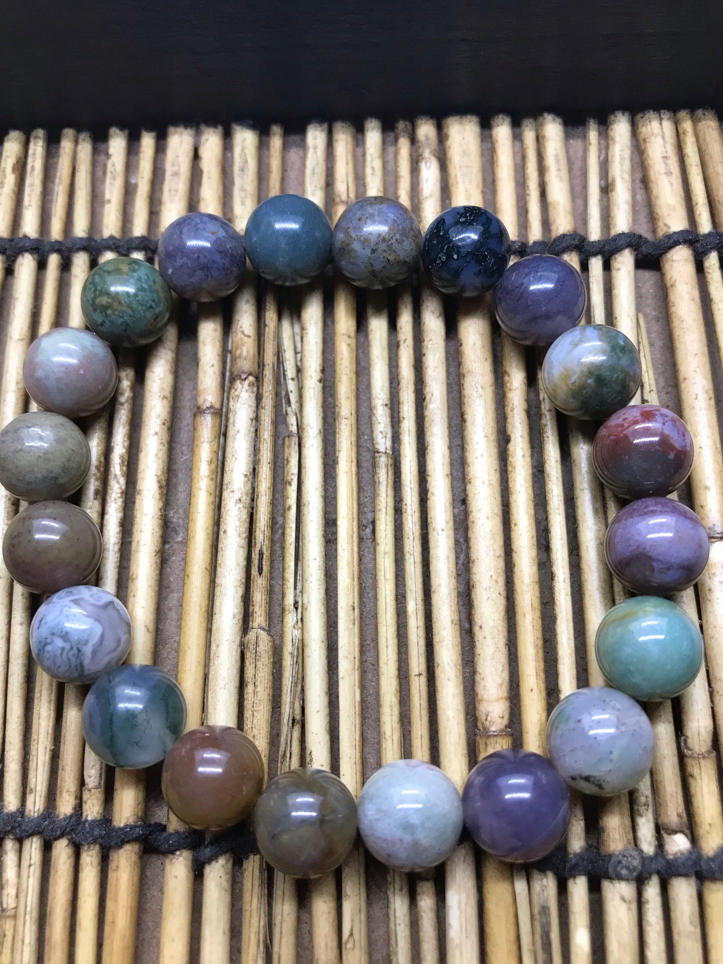 Indian Agate Beaded Bracelet