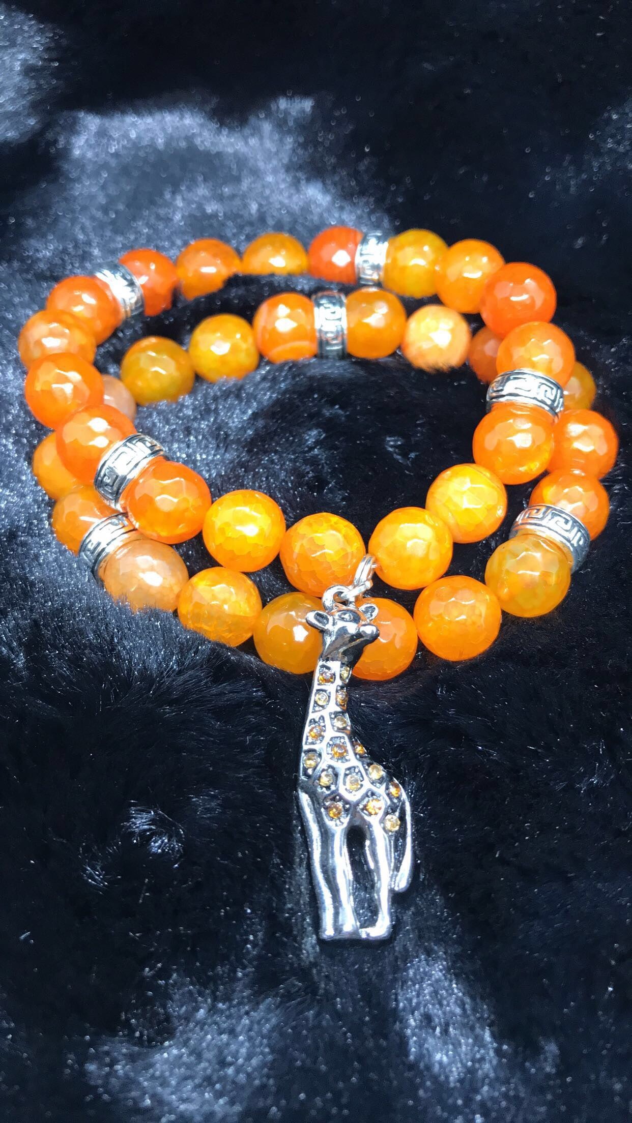 Faceted Orange Agate Stack - Giraffe