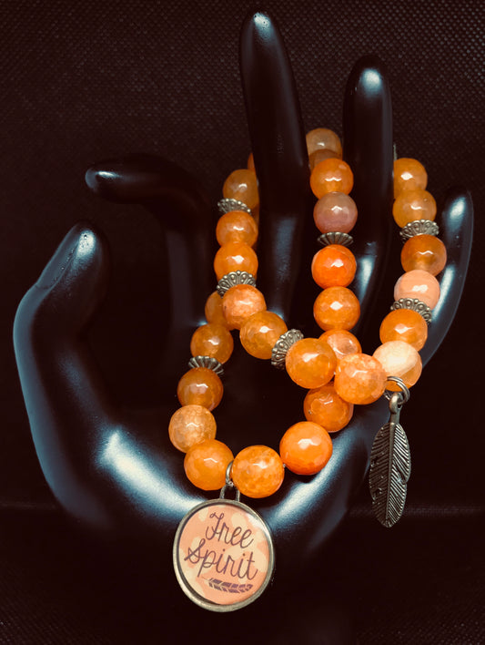 Faceted Orange Agate Stack - Free Spirit